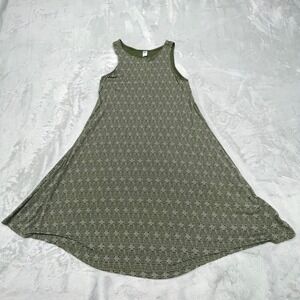 Old Navy Knit Swing Dress Womens S Olive Geometric‎ Sleeveless Lightweight